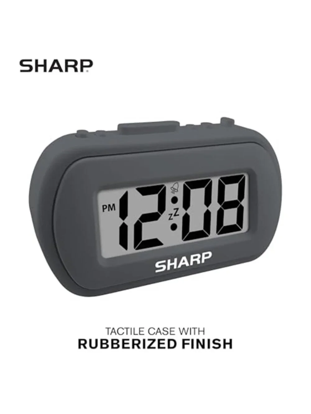 Bedside Digital Alarm Clock Battery Operated Black LCD Display Snooze Light